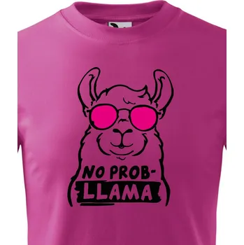 Chlapecké oblečení Dětské tričko No Prob - LLama, Barva Purpurová, Velikost 146 cm/10 roků, Canvas Dětské tričko Bezvatriko.cz 1