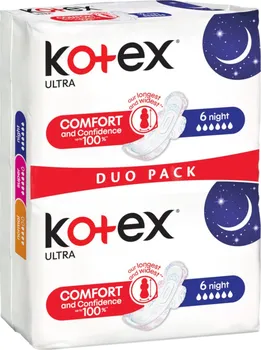 Hygienické vložky Kimberly Clark Kotex Ultra Night Duo Pack 12 ks