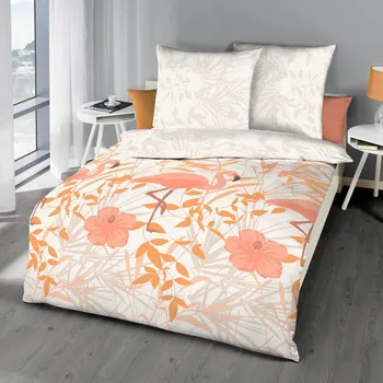 Povlečení Kaeppel | Bavlněné povlečení Plameňák natur, 140x200, 70x90