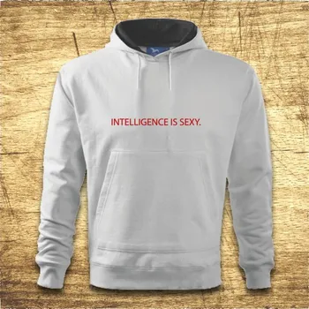 Pánská mikina Intelligence is sexy, Barva Bílá, Velikost 3XL Bezvatriko.cz 501148