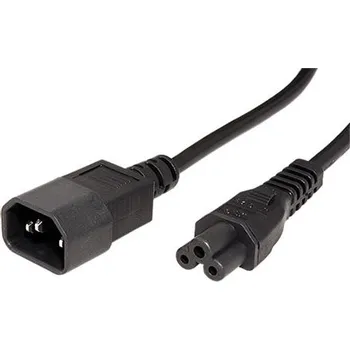Počítač Value Kabel síťový prodlužovací k notebooku, IEC320 C14 - C5 (trojlístek), 1,8m, černý - 19.99.1119