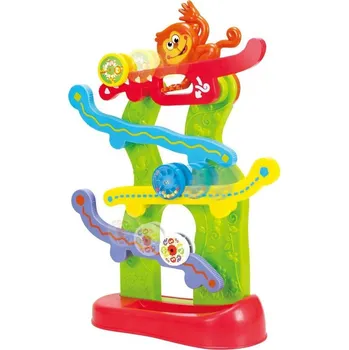 Hračka pro nejmenší Baby Štastná opice dráha opičí s kolečky pro miminko plast DS30792253