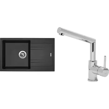 Granitový dřez Sinks Linea 780 N Metalblack 74 + baterie Mix 350 P Chrom