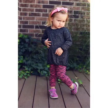 Dívčí oblečení růžové melírované legíny