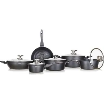 Sada nádobí Banquet Diamon Matte Grey 11 ks