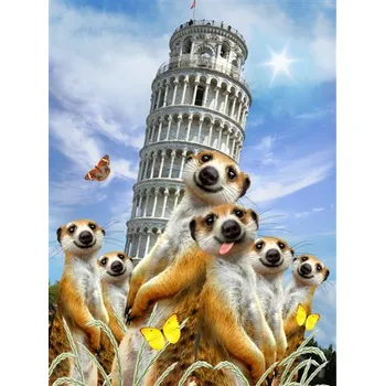 Fototapeta Vliesové fototapety surikaty a Šikmá věž v Pise 12855 V4A