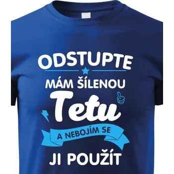 Chlapecké tričko Dětské tričko s potiskem mám šílenou tetu, Barva Modrá, Velikost 110 cm/4 roky, Canvas Dětské tričko Bezvatriko.cz 1