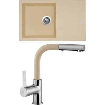 Granitový dřez Sinks Linea 780 N Sahara 50 + baterie Enigma S Sahara 50