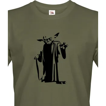 Pánské tričko Pánské tričko Star Wars Mistr Yoda, Barva Military - 69 Bezvatriko.cz 1