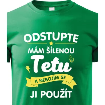 Chlapecké tričko Dětské tričko s potiskem mám šílenou tetu, Barva Zelená, Velikost 110 cm/4 roky, Canvas Dětské tričko Bezvatriko.cz 1