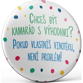 Dekorativní magnet Nekupto Magnetka 56mm - Chceš být kamarád