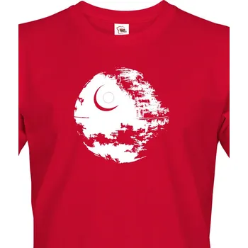Pánské tričko Pánské tričko Star Wars s Hvězdou smrti, Barva Červená Bezvatriko.cz 1