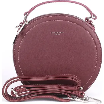 Kabelka Dámská kulatá kabelka na rameno/do ruky David Jones 6135-1 tmavěvínová | KabelkyproVas.cz