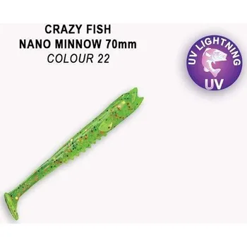 Umělá nástraha Gumová nástraha Crazy Fish Nano Minnow 7cm 22 (5ks)