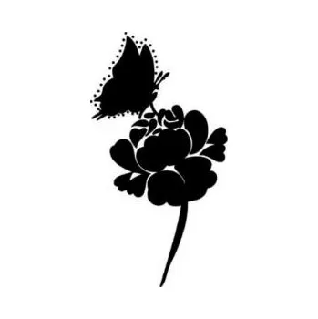 ARTEMISS Motýl na růži - plastová šablona 005 Rozměr: D 29x29cm