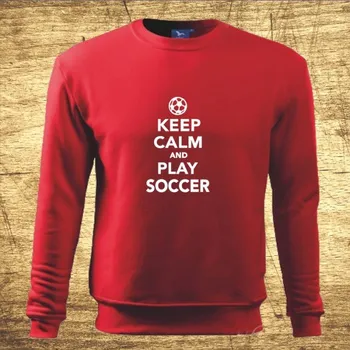 Dívčí mikina Keep calm and play soccer, Barva Červená, Velikost 146 cm/10 roků Bezvatriko.cz 602002