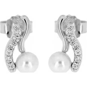 Náušnice Zlatnictví U Kostela Stříbrné náušnice notičky s perlou 979 355018662