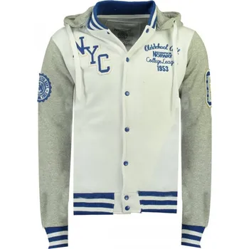 Pánská mikina GEOGRAPHICAL NORWAY mikina pánská baseballová ALL IN MEN HOOD 100 bílá M