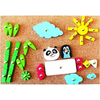 Dřevěná hračka BINO Hra s kladívkem Krtek a Panda