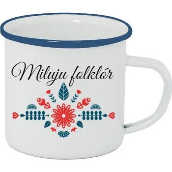 Plecháček - smaltový lem s potiskem Folklórní plecháček