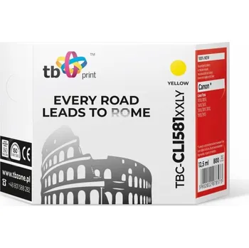 Kompatibilní cartridge Canon CLI-581Y XXL, Pixma TS6151, 1997C001, yellow, TB