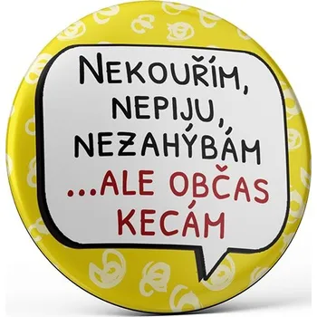 Dekorativní magnet Nekupto Magnetka 56mm - Nekouřím, nepiju