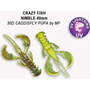 Gumová nástraha Crazy Fish Nimble 4cm 30D Caddisfly pupa by MF (9ks)