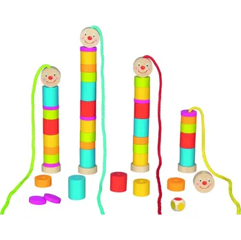 Dřevěná hračka Goki Navlékací balanční hra Malá housenka