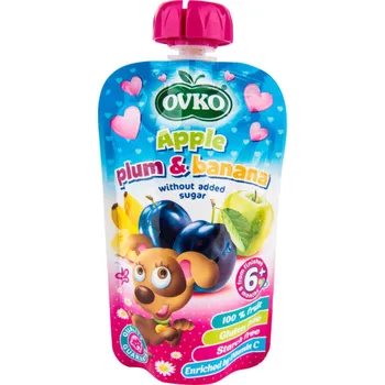 OVKO příkrm 120 g jablko/švestka/banán