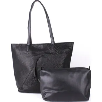 Černá velká kabelka na rameno + kabelka etue David Jones 6102-2