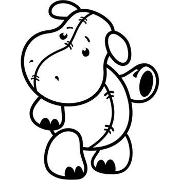 Samolepicí dekorace na vozidlo Samolepka plyšový hrošík na auto a motorku, tuning nálepka (1857)