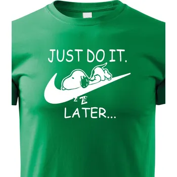 Chlapecké tričko Dětské tričko s potiskem JUST DO IT TOMORROW, Barva Zelená, Velikost 110 cm/4 roky, Canvas Dětské tričko Bezvatriko.cz 1