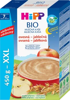 Dětská kaše HiPP Bio mléčná kaše 450 g ovesná/jablečná