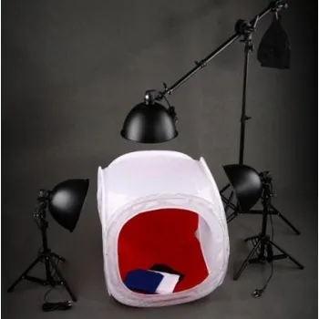 Fotoateliérová technika Fotostudio 3x 35W - Foto stan 80x80x80 cm a 4 pozadí