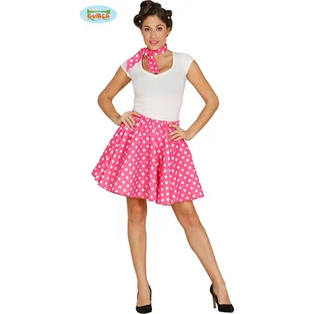 Karnevalový kostým Guirca Fiestas Španělsko PIN UP - sukně růžovobílá varianta: L 42/44