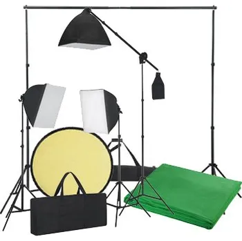 Sestava studiového vybavení Trvalé světlo - Studiová světla 3x 135W, 1x fotopozadí