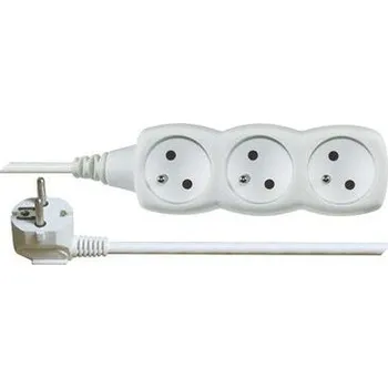 Prodlužovací kabel Prodlužovací kabel 2 m / 3 zásuvky / bílý / PVC / 1 mm2