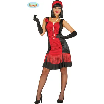 Karnevalový kostým Guirca Fiestas Španělsko Charlestonové šaty černo-červené varianta: L 42/44