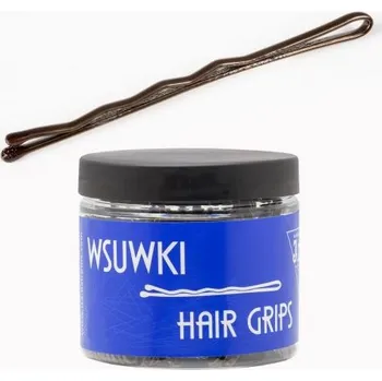 Spona do vlasů profilovaná s kuličkami, barva hnědá. 5 cm, 250 g