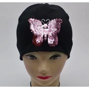 Čepice Čepice RDX 0242 dvouvrstvá Flitry Motýl Barva: černá, Velikost: 4 (3-5 let)