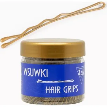 Spona do vlasů profilovaná s kuličkami, barva zlatá VÝPRODEJ: 5 cm, 500 g