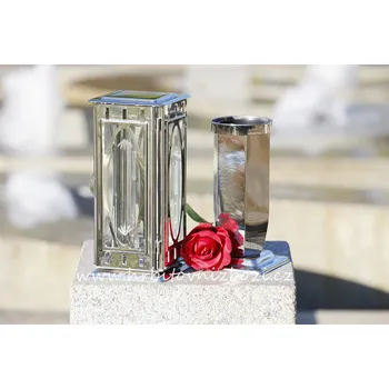 Smuteční dekorace Hřbitovní lampa s oválem a malou vázou