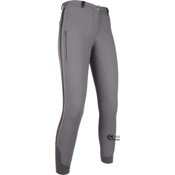 Jezdecké kalhoty Rajtky HKM -VELLUTO STRIPE EVA GRIP- - Šedá - 38