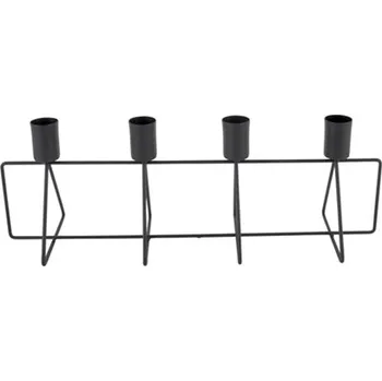 Svícen Svícen na 4 svíčky Row černá Present Time (Barva- matná černá)