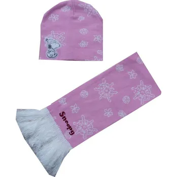 Čepice xcena Snoopy zimní komplet čepice se šálou