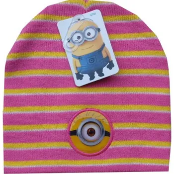 Čepice xcena Minions čepice zimní růžovožlutá