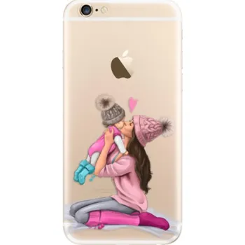 Pouzdro na mobilní telefon Odolné silikonové pouzdro iSaprio - Kissing Mom - Brunette and Girl - iPhone 6/6S