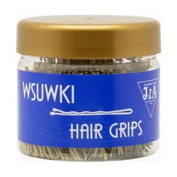 Spona do vlasů profilovaná s kuličkami, barva zlatá VÝPRODEJ: 6 cm, 500 g