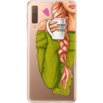 Pouzdro na mobilní telefon Odolné silikonové pouzdro iSaprio - My Coffe and Redhead Girl - Samsung Galaxy A7 (2018)
