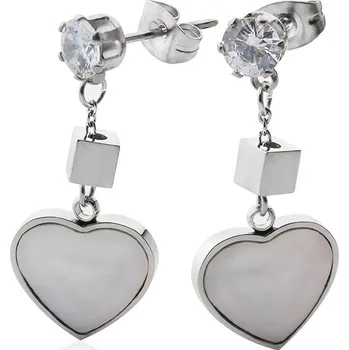 Náušnice Náušnice perlové srdce se zirkonem S693080